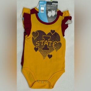 Gen2 Infant Girl 0-3M Iowa State (ISU) Cyclones Baby Bodysuit Set of 2 - NWT